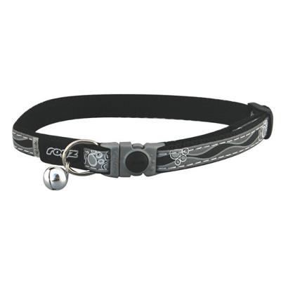 Rogz NightCat huisdierhalsband Kat Standaard halsband Zwart, Grijs Polyurethaan