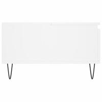 Salontafel 90x60x35 cm bewerkt hout wit - thumbnail