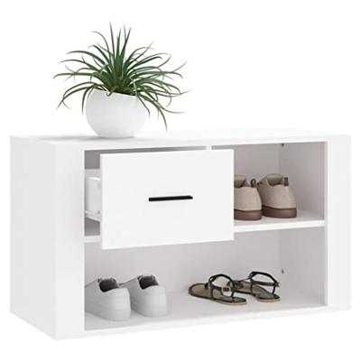 VidaXL Schoenenkast 80x35x45 cm bewerkt hout wit VidaXL Schoenenkast 80x35x45 cm bewerkt hout wit