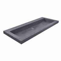 BWS Wastafel Hardsteen 100x46x5 cm 1 Kraangat Mat Zwart - thumbnail