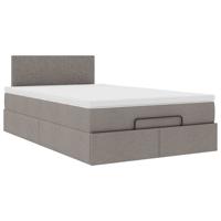 Ottoman bed met matras 120x190 cm stof taupe - thumbnail