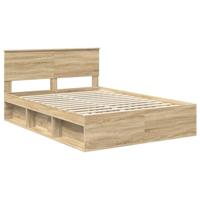 Bedframe met hoofdeinde Sonoma 140 x 190 cm Bewerkt hout - thumbnail