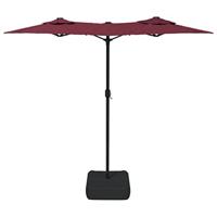 VidaXL Parasol dubbel dak met led 316x240 cm bordeauxrood - thumbnail