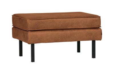 WOOOD Hocker 'Rodeo' Eco leder, kleur Cognac
