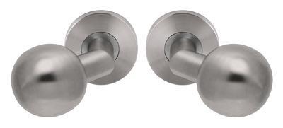 PF Paar gekropte bolknop vast op rozet rvs mat