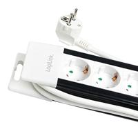 LogiLink LPS211 Stekkerdoos met schakelaar Zwart, Wit Randaarde stekker 1 stuk(s) - thumbnail