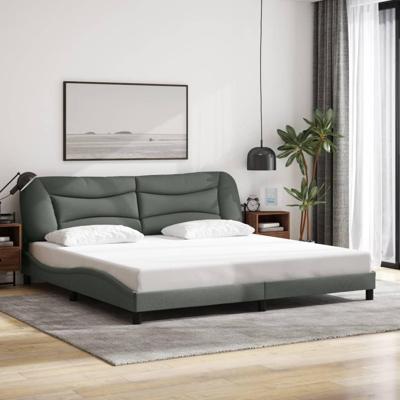 Bedframe zonder matras "Hvar" stof donkergrijs 200x200 cm