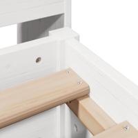 Bed met boekenkast zonder matras grenenhout wit 150x200 cm - thumbnail