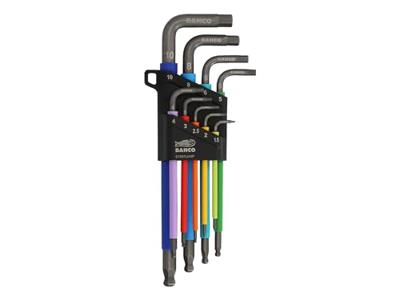 Bahco inbussleutelset 1.5 - 10 mm Stiftsleutels, zeskant, lang, gefosfateerd, gekleurd, metrisch - 9-delig - C1997LM/9P Bahco inbussleutelset 1.5 - 10 mm Stiftsleutels, zeskant, lang, gefosfateerd, gekleurd, metrisch - 9-delig - C1997LM/9P