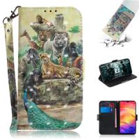 3D gekleurde tekening horizontale Flip lederen draagtas met houder & kaartsleuven & portemonnee voor Huawei P30 (dierentuin) - thumbnail