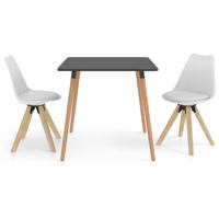 vidaXL 3-delige Eethoek wit - thumbnail