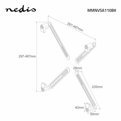 Nedis Adapter Montagekit | 13 " | 27 " | Maximaal gewicht: 8 kg - MMNVSA110BK
