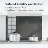 VidaXL Keuken spatscherm donkergrijs 90 x 60 cm gehard glas - thumbnail