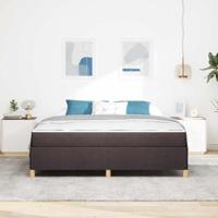 Boxspring bed Anders Donkerbruin en Wit 180 x 200 cm Stof - thumbnail