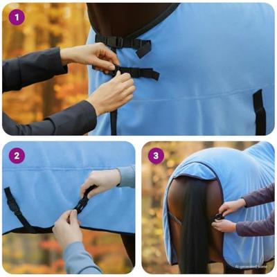 VidaXL Paardendeken volledige aqua polyester