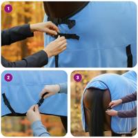 VidaXL Paardendeken volledige aqua polyester - thumbnail