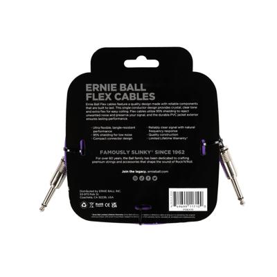 Ernie Ball 6415 Flex 3 meter instrumentkabel paars