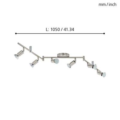 Eglo Led plafondspotBuzz rvs 6-lichts - 92599