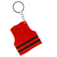 LG Imports sleutelhanger veiligheidsvest junior 7 cm rood - thumbnail