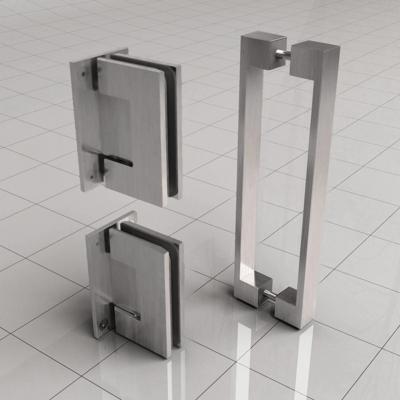 Scharnierset En Greep tbv Profielloze Nisdeur BWS Miley Geborsteld Staal Scharnierset En Greep tbv Profielloze Nisdeur BWS Miley Geborsteld Staal