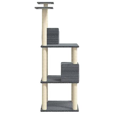 VidaXL Kattenmeubel met sisal krabpalen 141 cm donkergrijs - thumbnail