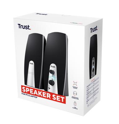 Trust 2.0 speaker set pc-luidspreker (zwart/zilver)