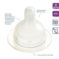Difrax Flesspeen soft breed medium 2 Stuks - thumbnail