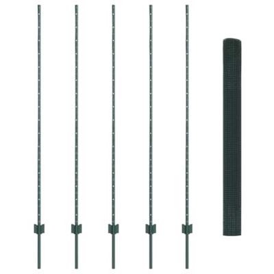 VidaXL Hek met paal groen 1,6 x 10 m staal en pvc