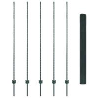 VidaXL Hek met paal groen 1,6 x 10 m staal en pvc - thumbnail