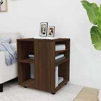 Rolkast 60x53x72 cm bewerkt hout bruin eikenkleur - thumbnail