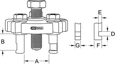 KS Tools 1503130 Poelietrekker voor riemschijf Aantal haken: 3