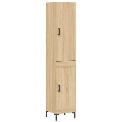 Hoge kast 34,5x34x180 cm bewerkt hout sonoma eikenkleurig