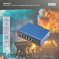 Digitus DN-651154 Industrial Ethernet Switch 4 x 2 poorten 10 / 100 / 1000 MBit/s - thumbnail