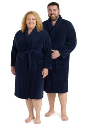 Plus size badjas unisex - marine-5XL/6XL