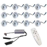 Grote set compacte led inbouwspots - 12 Ledspots - 3 Watt - 2700K - Dimbaar - thumbnail
