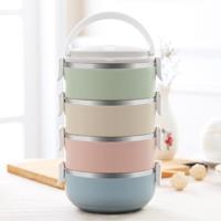 Kleurovergang lunch box voedsel Bento box RVS container (4 laag) - thumbnail