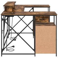 Bureau met lade Gerookt eiken 182 x 101 x 87.5 cm Bewerkt hout - thumbnail