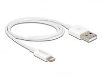Delock USB-laadkabel USB 2.0 USB-A stekker, Apple Lightning stekker 1.00 m Wit 83000 - thumbnail