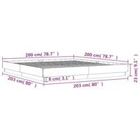 Bedframe bewerkt hout sonoma eikenkleurig 200x200 cm - thumbnail