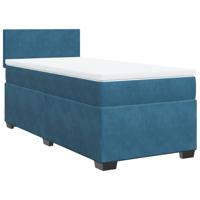 Boxspring met matras fluweel blauw 90x190 cm - thumbnail