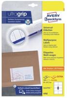 Avery-Zweckform 4782 Universele etiketten 97 x 67.7 mm Papier Wit 240 stuk(s) Permanent hechtend Inkjet, Laser (zwart/wit), Laser (kleur), Kopiëren - thumbnail