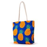 Pineapple Print Canvas Strandtas - thumbnail