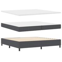 Boxspring bed Donkergrijs en Wit 203 x 200 x 60 cm - thumbnail