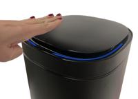 Afvalbak desq sensor 50 liter rvs zwart - thumbnail