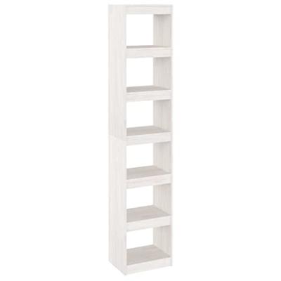 Boekenkast/kamerscherm 40x30x199 cm massief grenenhout wit