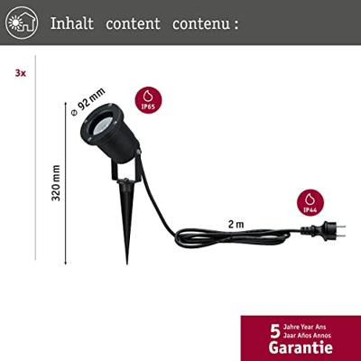 Paulmann 98897 LED-tuinspot Set van 3 stuks LED GU10 10.5 W Zwart