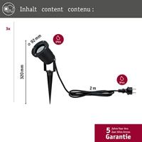 Paulmann 98897 LED-tuinspot Set van 3 stuks LED GU10 10.5 W Zwart - thumbnail