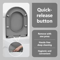 VidaXL Toiletzitting grijs 49 x 36 x 4 cm duroplast - thumbnail