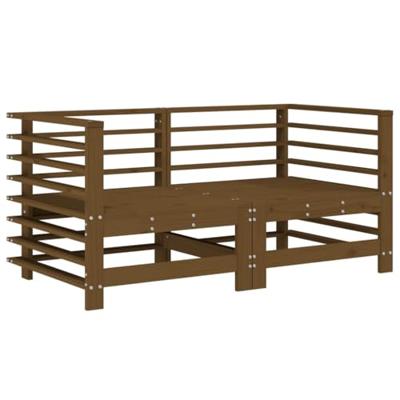 Tuinhoekbanken 2 st massief grenenhout honingbruin - thumbnail