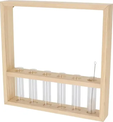 Esschert Design reageerbuiswandhanger L - 6 Glazen Buisjes